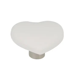 Lot 4 boutons de meuble enfant cœur blanc Chrisligne L.42 x l.40 mm