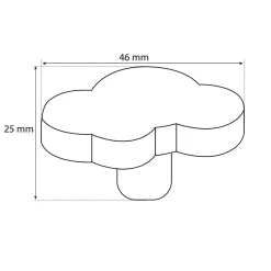 Lot 4 boutons de meuble enfant nuage blanc Chrisligne L.46 x l. 30 mm