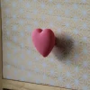 Lot 4 boutons de meuble enfant cœur rose Chrisligne L.42 x l.40 mm
