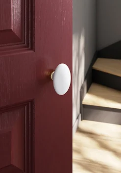 Lot 2 boutons de porte ovale GoodHome blanc l.4.2cm x h.6.5cm