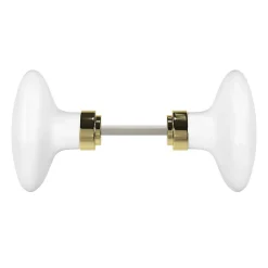 Lot 2 boutons de porte ovale GoodHome blanc l.4.2cm x h.6.5cm