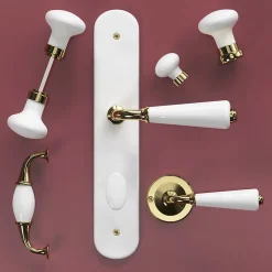 Lot 2 boutons de porte ovale GoodHome blanc l.4.2cm x h.6.5cm