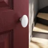 Lot 2 boutons de porte ovale porcelaine et zinc GoodHome blanc l.4.2cm x h.6.5cm