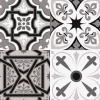Lot 8 carreaux adhésifs décoratifs Vinyl Way Capri Dada Art effet carreau de ciment noir & blanc L.20 x L.20 cm x ep.1,3 mm