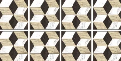 Lot 8 carreaux adhésifs décoratifs Vinyl Way Napoli Dada Art effet bois noir & bois L.20 x L.20 cm x ep.1,3 mm