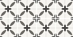 Lot 8 carreaux adhésifs décoratifs Vinyl Way Vienne Dada Art effet carreau de ciment noir & blanc L.20 x L.20 cm x ep.1,3 mm