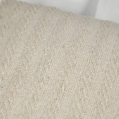 Lot 2 coussins carrés 40 x 40 cm en coton brodé lignes beige - TWINKLE