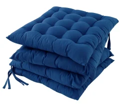 Lot 4 galettes de chaise GoodHome Hiva bleu foncé 45 x 45 cm