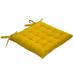 Lot 4 galettes de chaise jaune L.40 x l.40 cm