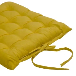 Lot 4 galettes de chaise jaune L.40 x l.40 cm