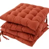 Lot 4 galettes de chaise terracotta L.40 x l.40 cm