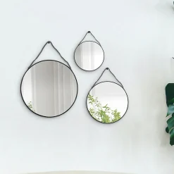 Lot 3 miroirs ronds noir 15x15 cm, 20x20 cm, 25x25 cm Dada Art