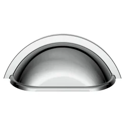 Lot 6 poignées de meuble demi-ronde GoodHome Govlin effet chromé gris l.81mm x l.30mm x H. 30mm entraxe 64mm