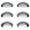 Lot 6 poignées de meuble demi-ronde GoodHome Armel effet chromé gris l.79mm x l.28mm x H. 26mm entraxe 64mm