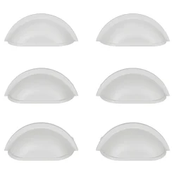 Lot 6 poignées de meuble demi-ronde GoodHome Govlin mat blanc l.81mm x l.30mm x H. 30mm entraxe 64mm