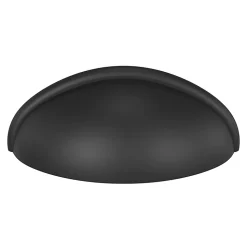 Lot 6 poignées de meuble demi-ronde GoodHome Armel mat noir l.79mm x l.28mm x H. 26mm entraxe 64mm