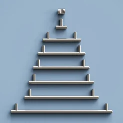 Lot 6 poignées de meuble en T GoodHome Dizel acier effet nickel satin gris l.136mm x l.12mm x H. 35mm entraxe 96mm