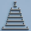 Lot 6 poignées de meuble en T GoodHome Dizel acier effet nickel satin gris l.200mm x l.12mm x H. 35mm entraxe 160mm
