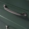 Lot 6 poignées de meuble nœud GoodHome Govlin aluminium effet nickel satin gris l.164mm x l.20mm x H. 24mm entraxe 128mm