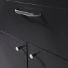 Lot 6 poignées de meuble nœud GoodHome Irvil aluminium effet nickel satin gris l.110mm x l.12mm x H. 30mm entraxe 96mm