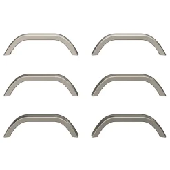 Lot 6 poignées de meuble nœud GoodHome Irvil aluminium effet nickel satin gris l.110mm x l.12mm x H. 30mm entraxe 96mm