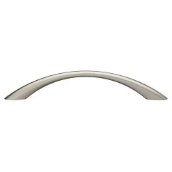 Lot 6 poignées de meuble nœud GoodHome Primel effet nickel satin gris l.160mm x l.9mm x H. 27mm entraxe 128mm