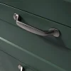 Lot 6 poignées de meuble nœud GoodHome Govlin aluminium effet nickel satin gris l.131mm x l.19mm x H. 24mm entraxe 96mm