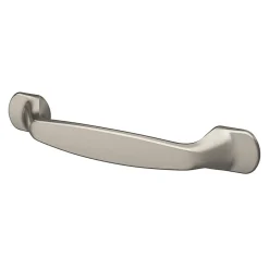 Lot 6 poignées de meuble nœud GoodHome Govlin aluminium effet nickel satin gris l.131mm x l.19mm x H. 24mm entraxe 96mm