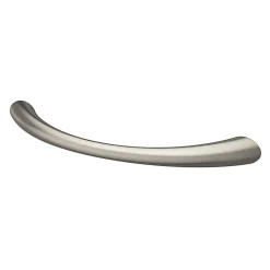 Lot 6 poignées de meuble nœud GoodHome Primel effet nickel satin gris l.114mm x l.11mm x H. 27mm entraxe 96mm