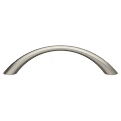 Lot 6 poignées de meuble nœud GoodHome Primel effet nickel satin gris l.114mm x l.11mm x H. 27mm entraxe 96mm