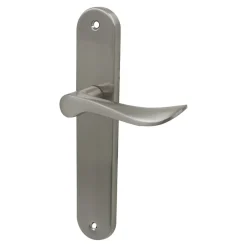 Lot 3 poignées de porte Colours Renge sur plaque 195 métal chrome mat