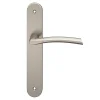 Lot 3 poignées sur plaque GoodHome Hirel effet nickel satin gris L.128mm x l.40mm entraxe 195mm