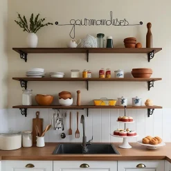 Lot CUISINE - Délice Gourmandises Plaisir Régal - Sculpture fil de fer 40-50 cm - Bijoux de mur