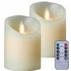 Lot de 2 bougies à LED 10 cm en cire avec télécommande, flamme vacillante - Vivezen