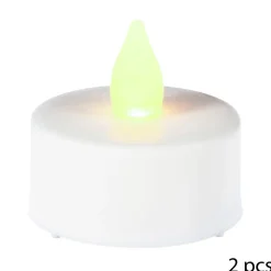 Lot de 2 bougies chauffe - plat LED - blanc D4 - Atmosphera