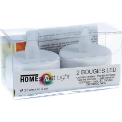 Lot de 2 bougies chauffe - plat LED - blanc D4 - Atmosphera