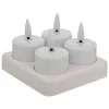 Lot de 4 bougies chauffe-plats LED rechargeables Aitor blanc - Atmosphera