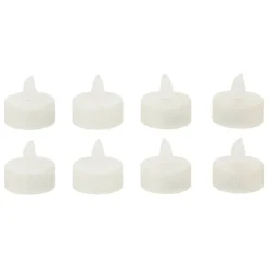 Lot de 8 bougies chauffe-plats led pailletées blanc - feeric lights & christmas