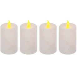 Lot de 4 bougies votives led pailletées blanc - feeric lights & christmas