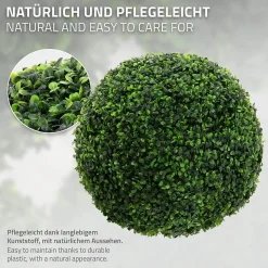 Lot de 2 boules de buis plantes en plastique ML-Design 45 cm de diamétre aspect naturel réaliste