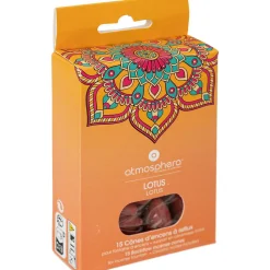 Lot de 15 cônes d'encens avec support "Taly" - lotus rose - Atmosphera