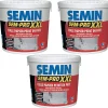 Lot de 3 colles Papiers Peints en Pâte Semin Sem-Pro XXL, Prêt à l'Emploi, Seau de 5 kg
