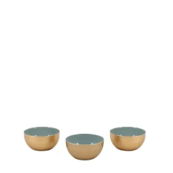 Lot de 3 coupelles en métal doré, vert