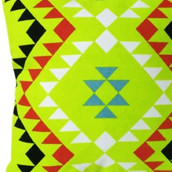Lot de 2 coussins carrés au motif tribal vert 45 x 45 cm - TRIBE