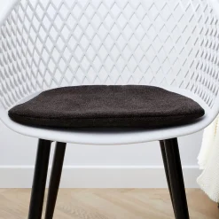 Lot de 4 coussins d'assise AZARA antidérapants noirs