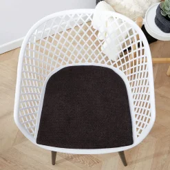 Lot de 4 coussins d'assise AZARA antidérapants noirs
