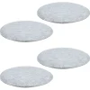 Lot de 4 coussins d'assise antidérapants LESLIE, en feutre gris