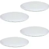 Lot de 4 coussins d'assise antidérapants LESLIE, en feutre blanc