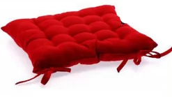 Lot de 2 Coussins de chaise en coton bordeaux, 38 x 38 cm
