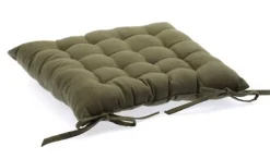 Lot de 2 Coussins de chaise en coton Taupe, 38 x 38 cm